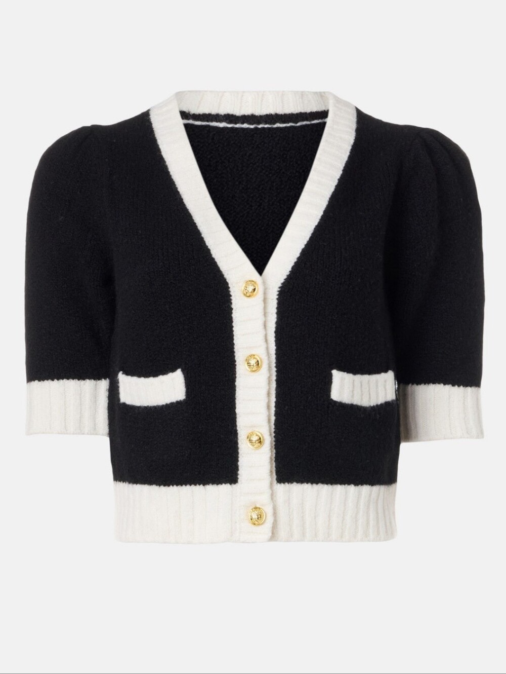 NEW CECE | Contrast Trim Cardigan Sweater - Picture 3 of 10